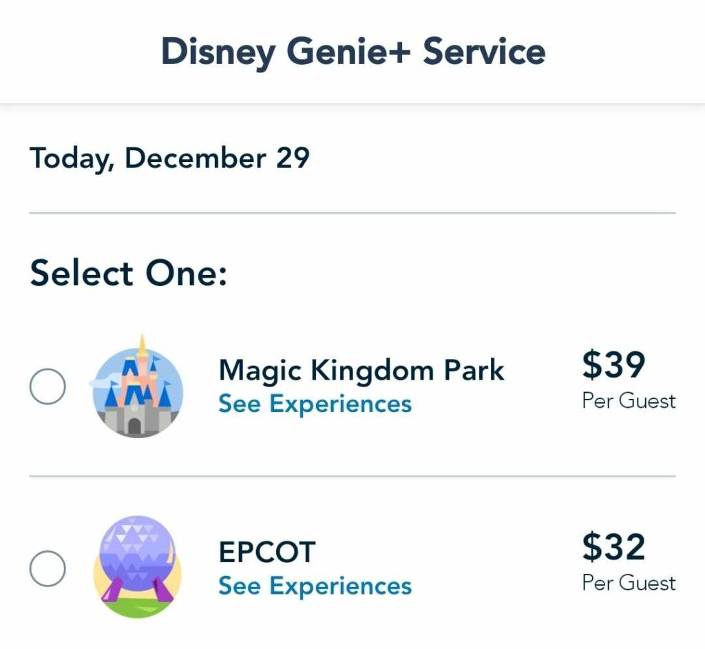 Multiple Parks, Disney's Animal Kingdom, and Hollywood Studios Genie+ Sold Out Today