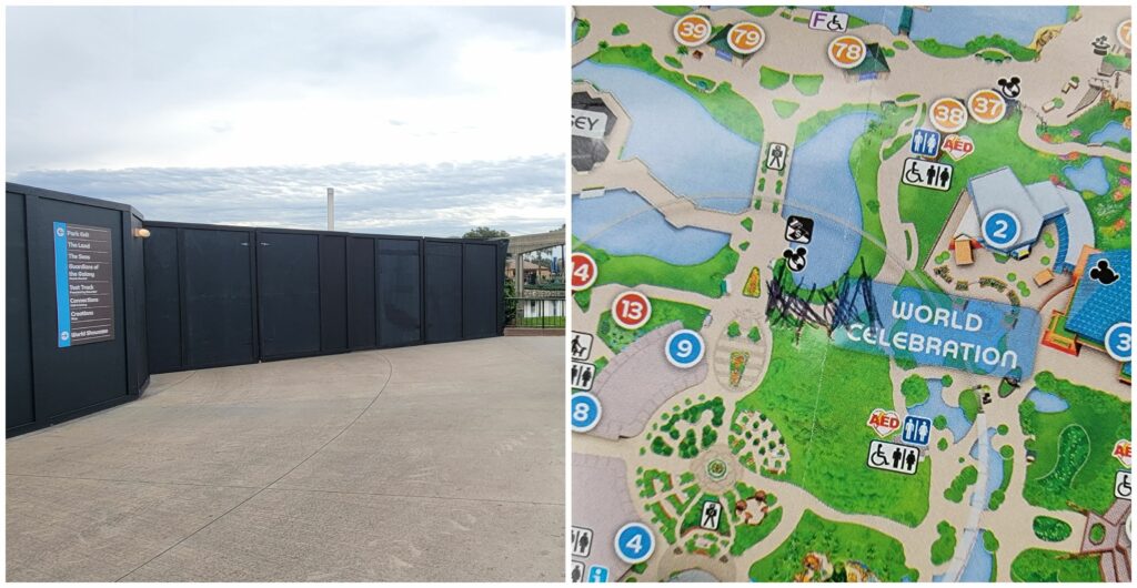 Epcot Construction Update: More Walls Up, Pathways Changing, CommuniCore Building