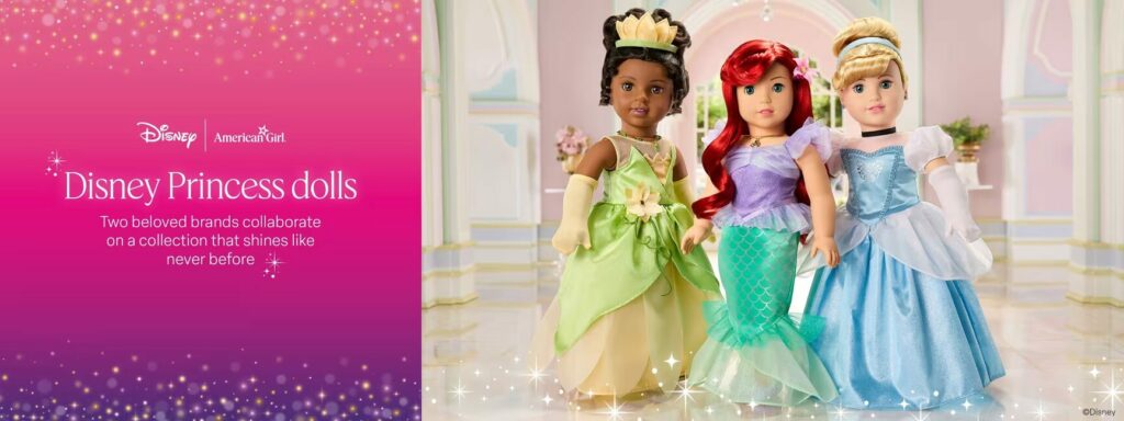 Disney Princesses Cinderella, Tiana, and Ariel Get the American Girl Doll Treatment